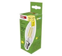 EMOS Ampoule LED Edison Bougie 7W Remplacement pour Ampoule 75W Ampoule Vintage avec Culot E14 et Luminosité 1055LM Blanc Chaud 2700K Durée de Vie 25000 Heures CRI > 80 Angle de Faisceau 360°