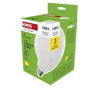 EMOS Ampoule LED Edison G125, 18 W, remplace une ampoule à incandescence de 150 W, globe laiteux avec culot E27 et luminosité 2452 lm, blanc neutre 4000 K, durée de vie de 25 000 heures, IRC > 80