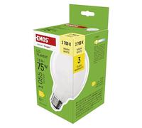 EMOS Ampoule LED Edison G95, 7,8 W, remplace une ampoule à incandescence de 75 W, globe laiteux avec culot E27 et luminosité 1055 lm, blanc chaud 2700 K, durée de vie de 25 000 heures, IRC > 80, angle