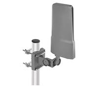 EMOS Antenne extérieure avec amplificateur pour réception longue distance, VHF/UHF/Dab pour télévision DVB-T/DVB-T2, portée de 0 à 80 km, filtre de verrouillage LTE intégré, filtre 4G et 5G