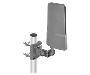 EMOS Antenne extérieure avec amplificateur pour réception à Distance, VHF/UHF/Dab, antenne TV d'extérieur pour télévision DVB-T/DVB-T2, portée de 0 à 80 km, Filtre LTE intégré, Filtre 4G, 5G