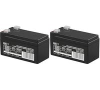 EMOS - Batterie au Plomb sans Entretien - 12V 1,3Ah - Batterie AGM - Connexion Faston 4,7mm - pour Les systèmes de détection de Danger, d'incendie, Les appareils UPS - 97x45x53 mm (Lot de 2)