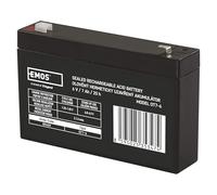 EMOS - Batterie au plomb sans entretien - 6V 7Ah - Batterie AGM - Connexion Faston 4,7mm - Pour systèmes d'alarme, détection d'incendie, appareils UPS - 151x34x94 mm