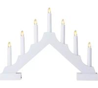 EMOS Bougeoir LED en bois blanc, minuterie DCAW12