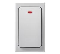 EMOS Bouton de sonnette de rechange étanche, bouton de sonnette supplémentaire blanc, portée maximale 180 mètres, sans pile, fonction auto-apprentissage, IP44, pour EMOS P5729, P5729B, P5731