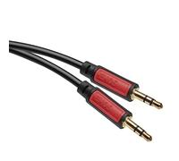 EMOS Câble auxiliaire noir de 1,5 m, mâle 3,5 mm vers mâle, compatible avec iPhone, Samsung Galaxy, MP3, haut-parleurs, hi-fi, ordinateur portable, tablette, PC
