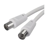 EMOS Câble coaxial d'antenne 15 m - Câble coaxial pour TV numérique - Câble satellite double blindage - Fiche coaxiale droite vers prise coaxiale droite