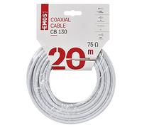 EMOS Câble d'antenne 20 m blanc, coaxial pour TV et satellite, type CB130, blindage 75 dB, 75 ohms