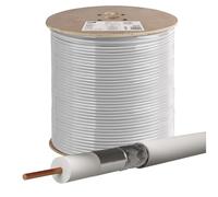 EMOS Câble d'antenne 500 m pour SAT, TV et CCTV, type CB21D - Câble coaxial en cuivre classe A, double blindage - Câble TV, satellite, câble CCT avec double blindage - Résistance 75 ohms - Blanc