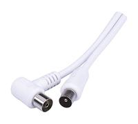 EMOS Câble d'antenne | Câble coaxial | Câble TV | Câble coaxial de 15 m pour télévision numérique, récepteur TV, satellite | Double blindage, 75 ohms, fiche IEC vers prise IEC femelle, 1 droit, 1