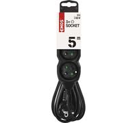 EMOS câble de rallonge - 3 prises, 5m, noir