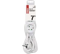 EMOS Câble de rallonge 7 m / 3 prises / blanc / PVC / 1 mm2, P0317