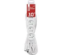 EMOS Câble d'extension 10 m / 5 prises / blanc / PVC / 1,5 mm2, P0510R