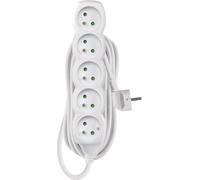 EMOS Câble d'extension 5 m / 5 prises / blanc / PVC / 1,5 mm2, P0515R