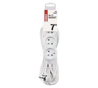 EMOS Câble d'extension 7 m / 4 prises / blanc / PVC / 1 mm2, P0417