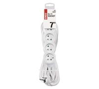 EMOS Câble d'extension 7 m / 5 prises / blanc / PVC / 1 mm2, P0517
