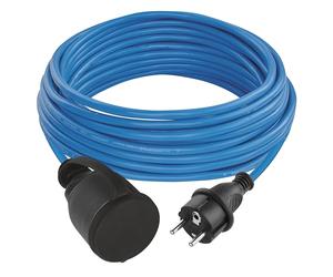 EMOS Câble d'extension Schuko Toute l'année pour l'extérieur, 10 m, Bleu, 1,5 mm2, avec Bouchon de Protection, IP44, résistant au Gel, pour l'extérieur, Industrie, Chantiers
