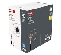 EMOS - Câble réseau FTP CAT 5e, 305 m, PE - Câble patch CAT5e FTP - Câble Gigabit LAN - Câble Ethernet blindé - Pour l'extérieur