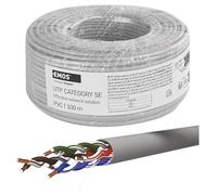 EMOS - Câble réseau UTP CAT 5e, 100 m, PVC - Câble patch CAT5e UTP - Fil CCA - Câble Gigabit LAN - Câble Ethernet non blindé - Pour l'intérieur