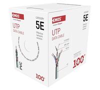 EMOS - Câble réseau UTP CAT 5e, 100 m, PVC - Câble patch CAT5e UTP - Fil en cuivre - Câble Gigabit LAN - Câble Ethernet non blindé - Pour l'intérieur