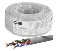 EMOS - Câble réseau UTP CAT 5e, 100 m, PVC - Câble patch CAT5e UTP - Fil en cuivre - Câble Gigabit LAN - Câble Ethernet non blindé - Pour l'intérieur