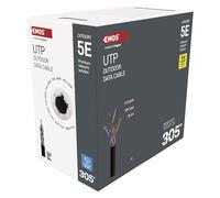 EMOS - Câble réseau UTP CAT 5e, 305 m, PE - Câble patch CAT5e UTP - Câble Gigabit LAN - Câble Ethernet non blindé - Pour l'extérieur