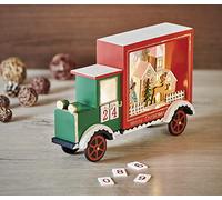 EMOS Calendrier de l'Avent lumineux en bois avec éclairage LED et décoration, blanc chaud, décoration de Noël pour l'intérieur IP20, fonctionne avec 2 piles AA (2 x AA), minuterie 6/18 h, 20 x 30,5 cm