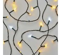 EMOS Chaîne de Noël LED 18m, intérieur et extérieur, blanc chaud/froid, minuterie D4AN06