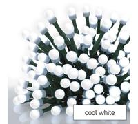 EMOS Chaîne de sapin de Noël LED - boules, 20 m, intérieur et extérieur, blanc froid, programmes
