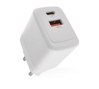 EMOS - Chargeur USB-A/C PD 20W - Double alimentation USB avec technologie GaN - Adaptateur Euro USB-C+A - 18W/20W USB Chargeur PowerDelivery pour smartphone, iPhone, tablettes - 5-12V, max. 3A - Blanc