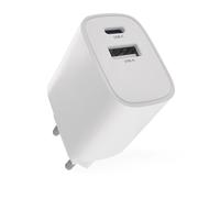 EMOS - Chargeur USB-C+A 15 W - Bloc d'alimentation sans câble - Adaptateur européen USB-C et type A - Prise de charge de 15 W pour charger smartphone, iPhone, appareils rechargeables - 5 V/3 A - Blanc