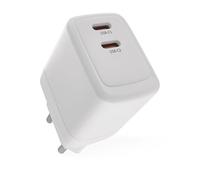 EMOS - Chargeur USB-C PD 35 W - Double alimentation USB avec technologie GaN - Adaptateur Euro 2 x port C - Prise de charge PowerDelivery 35 W pour smartphone, iPhone, tablettes - 5-20 V, max. 3 A