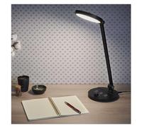 EMOS Charles Lampe de bureau LED avec 80 LED, puissance 7,6 W, luminosité 550 lm, pliable et inclinable, température de couleur réglable, gradation progressive, câble de 1,3 m + bloc d'alimentation