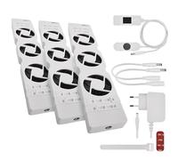 EMOS Chauffage-ventilateur pour économiser de l'énergie et des frais de chauffage, kit de démarrage TRIO, 3 ventilateurs de chauffage avec sonde de température avec régulateur, chargeur et accessoires