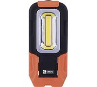 EMOS COB LED lampe de poche/lampe de travail, lampe d'atelier avec 2x aimant et crochet, flux lumineux 180 lumens, distance d'éclairage min. 20 m, fonctionne sur piles, pied magnétique