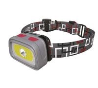 EMOS CREE XPG + COB LED Lampe frontale/casque pour l'extérieur avec sifflet SOS, IP44 étanche, résistante aux chocs, 54 mètres de portée, 11 modes, 330 lumens E1801 Red XL