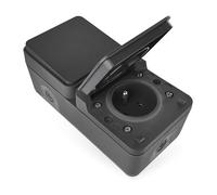 EMOS Cyklone - Interrupteur va-et-vient d'extérieur + prise murale avec prise murale standard française - Étanche IP55 - Pour intérieur/extérieur/pièces humides - Montage en saillie - Gris/anthracite