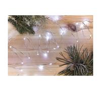 EMOS D3AC06 Guirlande lumineuse nano blanc froid 0,9 m avec fonction minuterie 6 heures Fonctionne avec 2 piles AA Durée d'éclairage 10 000 heures Pour l'intérieur Argenté Blanc froid