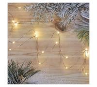 EMOS D3AW07 Guirlande lumineuse LED nano blanc chaud - 1,9 m - Fonction minuterie 6 heures - Fonctionne avec 2 piles AA - Durée d'éclairage : 10 000 - IP20 - Pour l'intérieur - Blanc chaud
