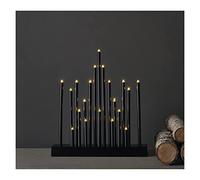 EMOS DCAW04 Chandelier LED avec 20 Bougies Effet étoile Noir Fonctionnement à Piles 3 x AA Intérieur IP20 Fonction minuterie 6/18 h 27,5 x 25 cm