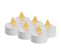 EMOS DCCV11 Lot de 6 bougies chauffe-plat LED blanches sans flamme avec effet vacillant, décoration pour Noël, arbre de Noël, Toussaint, IP20, batterie, blanc chaud