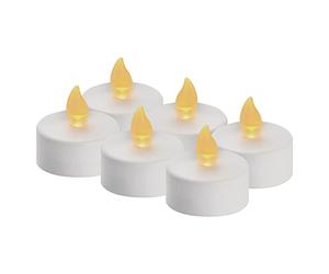 EMOS DCCV11 Lot de 6 bougies chauffe-plat LED blanches sans flamme avec effet vacillant Décoration pour Noël, sapin de Noël, tous saints, IP20 intérieur, batterie, blanc chaud