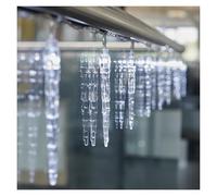 EMOS DCGC01 Guirlande lumineuse LED, en forme de stalactite, blanc froid, 135 cm, avec fonction minuterie de 10, 6/18 h, fonctionnement à piles (2 x AA), durée d'éclairage 10 000, IP20, pour