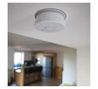 EMOS Détecteur de fumée, détecteur d'incendie pour Montage Mural et Plafond - Capteur photoélectrique, Signal Acoustique de 85 DB, Message d'avertissement Optique LED - Durée de Vie de 10 Ans