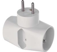 EMOS Douille double 2x ronde + 1x plate, blanc, P0023N