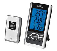 Emos E0107 Thermomètre numérique sans Fil pour intérieur et extérieur avec capteur extérieur et Fonction mémoire, à Piles, en Plastique, Noir, Gris