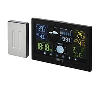 EMOS E6018 Station météo Radio avec capteur extérieur et écran Tactile Couleur + Bloc d'alimentation 13 Fonctions : thermomètre, hygromètre, baromètre, prévisions météo, Horloge Radio