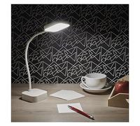 EMOS Emily Lampe de bureau LED rechargeable via USB, durée d'éclairage de 96 h, puissance 2 W, luminosité 100 lm, sans fil, flexible, gradation en continu, câble de charge USB de 1 m, blanc