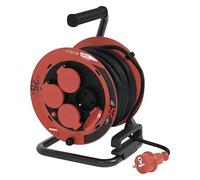 EMOS - Enrouleur de câble 25m - 4 prises avec protection accrue contre les contacts accidentels - étanche & résistant au froid, antichoc - 230V, 10A, 2300W - isolation en gomme, 1,0 mm2, IP44