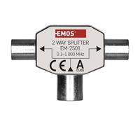 Emos EU2501 Diviseur de câbles Acier Inoxydable - Séparateurs ou commutateurs de câbles (Diviseur de câbles, Acier Inoxydable, 28 g)
